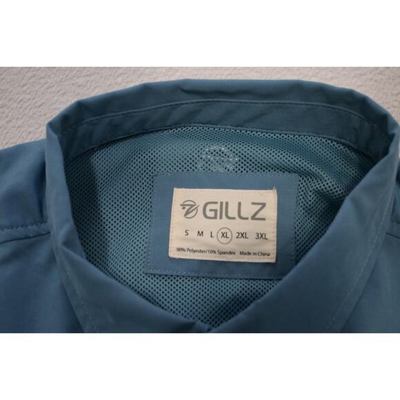 Gillz Vented Fishing Shirt Stretch Blue Long Sleeve Camping Hiking Mens Sz XL - Picture 7 of 10